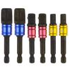 BGTXINGI 6Pcs 2Set Impact Grade Socket Adapter Socket Hex Shank Impact Driver Socket Bit Set 1/4" 3/8" 1/2" (Black)
