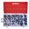 Amtech S6220 Assorted Locking Nuts, 100 piece Nylon Inserts, M4, M5, M6, M8, M10, M12, Anti Rust Design
