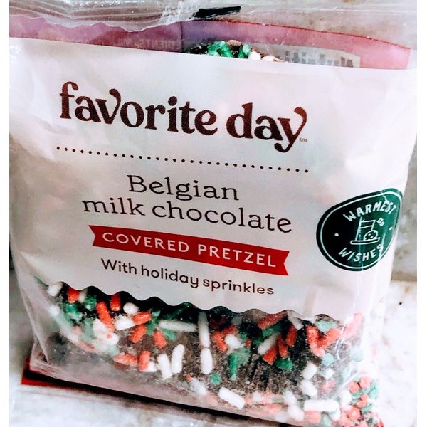 Target-Belgian Milk Chocolate Covered Pretzel W/Holiday Sprinkles. 1.oz/28gm.