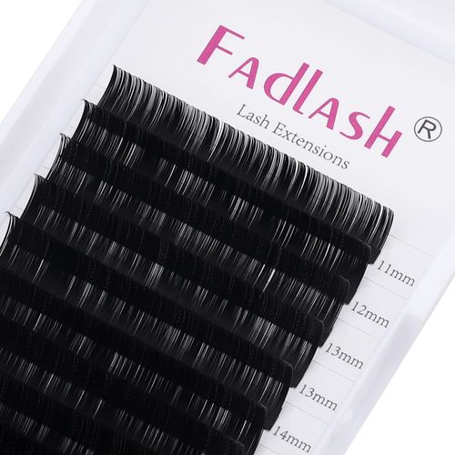 FADLASH Individual Classic 1:1 Eyelash Extension 0.20mm D Curl 11-19mm Mixed Tray Matte Black Professional Classic Individual Lashes