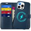 TUCCH iPhone 16 Pro Max Compatible Case, Notebook Type, 2 in 1 Separation Type, iPhone 16 ProMax, Notebook-type Case, Removable, Card Pocket, [RFID Blocking] Kickstand Function, PU Synthetic Leather,