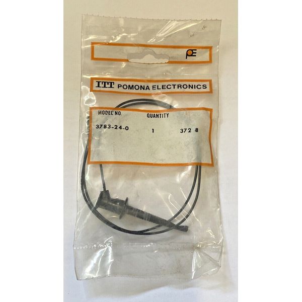 ITT POMONA 3783-24-0 MINI GRABBER TEST CLIP PATCH CORD 24" BLACK