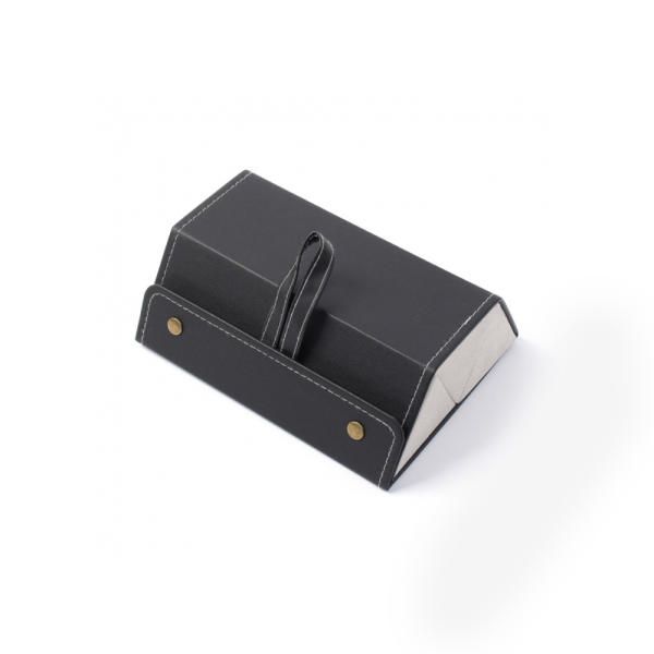 Roll type foldable 3-hole glasses case black glasses case hard glasses case glasses storage box