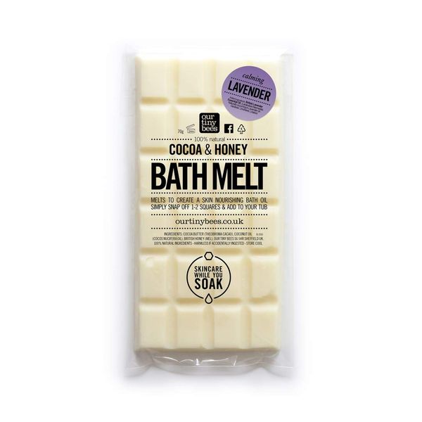 Bath Melt - Bath Oil, 24 uses, Lavender Cocoa & Honey Bath Melt - Our Tiny Bees Skincare