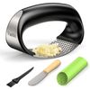 Compact Garlic Press Rocker - Durable Stainless Steel with Easy Clean Features