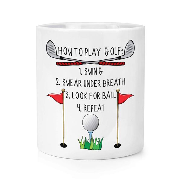 How to Play Golf Makeup Brush Pencil Pot