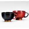 Aizu Lacquerware Round Cloth Soup Bowl (Lacquer) Akebono/Negoro Set