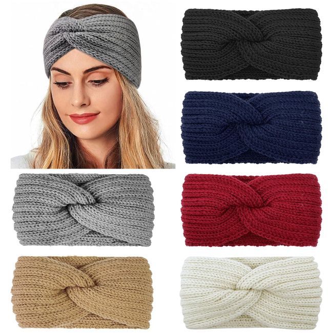 Kavya Winter Stirnband Damen Mädchen Haarband Ohrenwärmer Damen Gestrickte Haarreifen Damen Kinder Verdicken Haarbänder Elastische Yoga Skifahren Haarschmuck