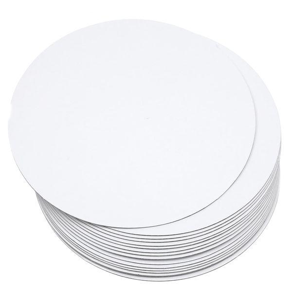 qiqee 8 Inch White Cake Boards Round 40-Packs Circles Rounds Base Food-Grade Cardboard Cake Plate(Thinner But Stronger)