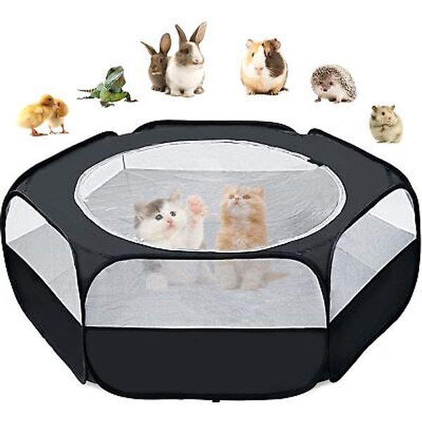 Small Animal Playpen, Pet Playpens, Rabbit Playpen Cat Playpen with Cover Top...