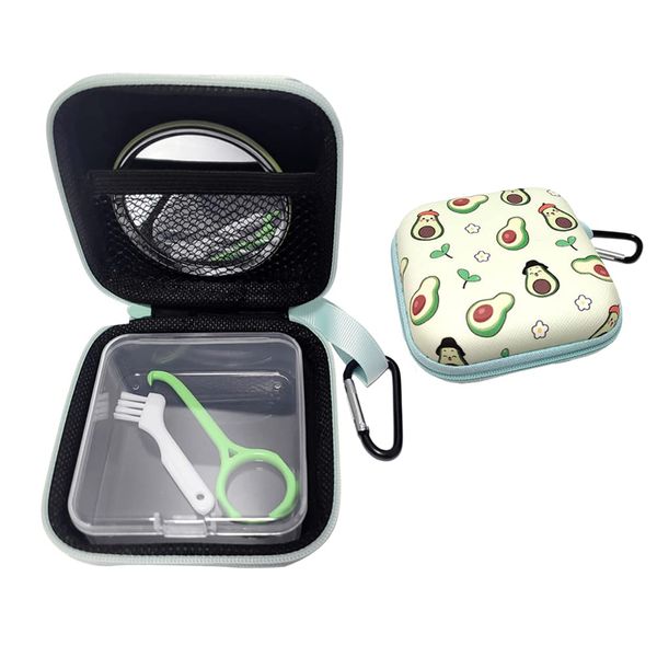 Gxamz Retainer Case Travel Aligner Case Mouth Guard Box with Clip, Organizer Bag, Mirror and Removal Tool Set (Fruit)