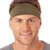 Hipsy Adjustable & Stretchy Basic Xflex Wide Headbands for Women Girls & Teens (Black & Olive Basic 2pk)