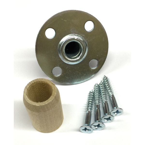 Round Piano Caster/Wheel Socket (Mounting Plate) 2 1/8" diameter, w/screws
