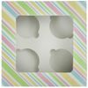 Professional Cupcake Display Packaging Box Acetate Window Removable Four Cake Holder Flat Packed Assembly - Multi - 5 Pack