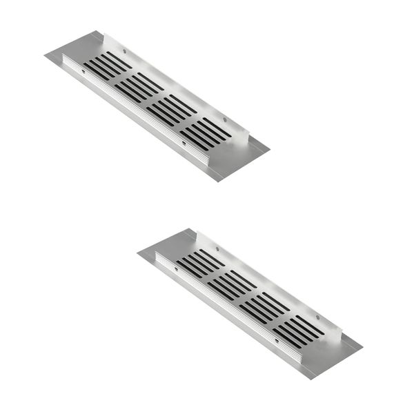 Aoktorkit 2Pcs Air Vent Grille Cover 60x200mm Aluminum Alloy Vent Cover Ventilation Grilles for Cabinet Wardrobe Cupboard