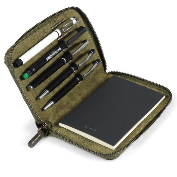Londo Genuine Leather Padfolio - Portfolio Folder with Pencil Holder, Notepad & Zipper for Business, Office & Travel