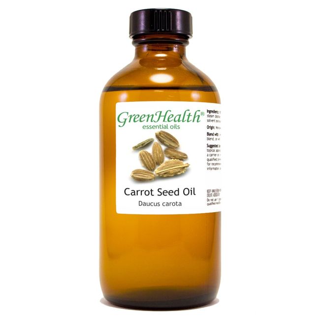 GreenHealth Carrot Seed – 8 fl oz (237 ml) Glass Bottle w/Cap – 100% Pure Essential Oil