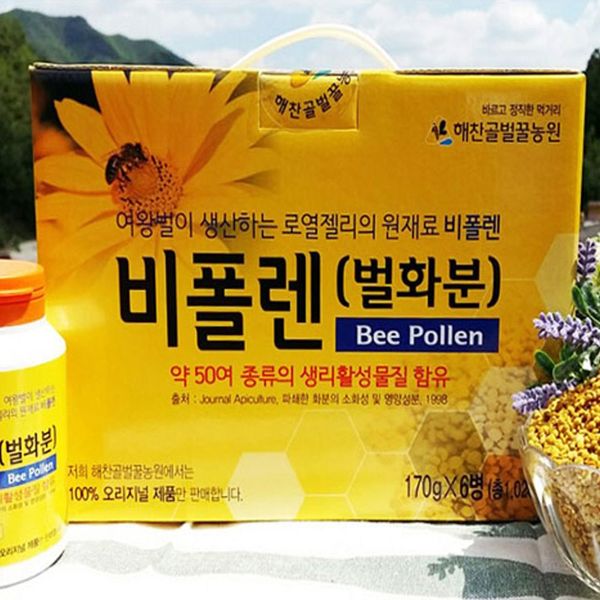 Haechangol Farm 100% domestically produced natural premium bee pollen Bee pollen collected from 30 kinds of flowers 170g 3 bottles, 3 pieces