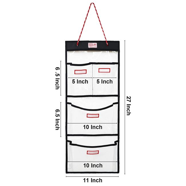 Rough Enough Locker Organizer for Work Door Wall Hanging Storage Organizer  with Pockets for Office Gym Home Accessories, Clear