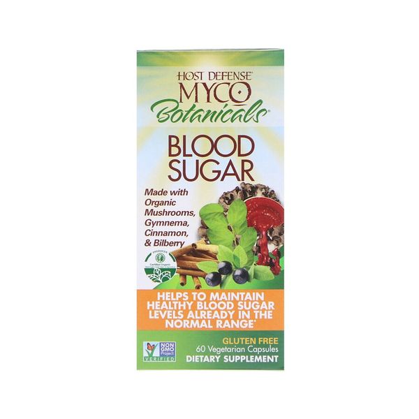 Fungi Perfecti Host Defense MycoBotanicals Blood Sugar, 60 Vegetarian Capsules