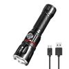 Magnetic LED Tactical Flashlight Torch Work Light Zoomable Rechargeable LampCamp