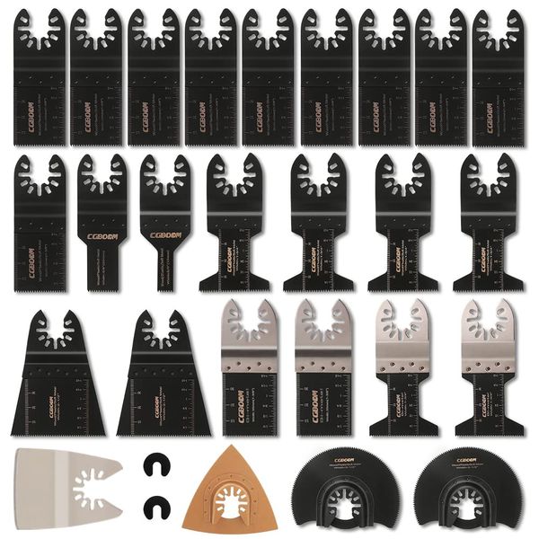 28 Pcs Oscillating Saw Blades Set Universal Metal Timber Multi Tool Blades Quick Release Multitool Accessories for Bosch DeWalt Fein Craftsman Dremel Ridgid Ryobi Makita Milwaukee