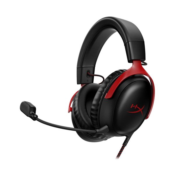 HyperX 727A9AA Cloud III Gaming Headset, DTS Headphone with X Space Audio, 53 mm Drivers, Cloud II Comfort, Black/Red, PC, PS5, PS4, Xbox Series, Nintendo Switch, Mobile