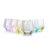 simpa Diamond Shape Multicoloured Drinking Glasses 290ml Set of 6