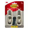 Command FC13-BN-2ES Large Forever Classic, Brushed Nickel, 2 Hooks, 4 Strips/Pack