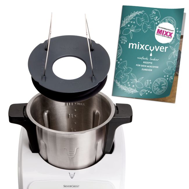 mixcover Mixtopf Verkleinerung mit Ebook Rezeptheft für Monsieur Cuisine Smart und Monsieur Cuisine Connect MCC Häcksel Helfer, Pürieren