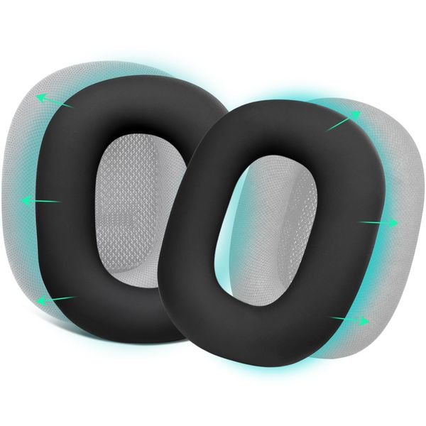 SOULWIT Silicone Ear Pads Cover Protector for AirPods Max Headphones Cushions, Sweatproof, Easily Washable, Rugged Durability - Black