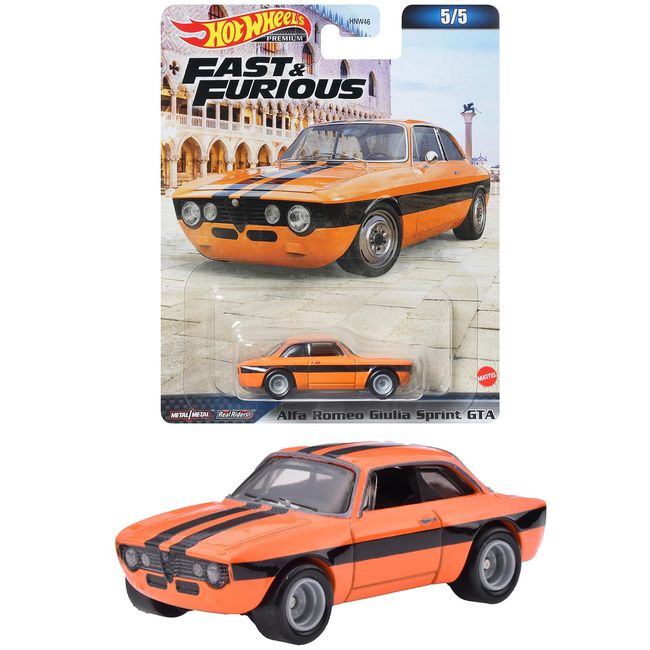 Hot Wheels HKD29 Fast and Furious - Alfa Romeo Julia Sprint GTA [3 Years Old and Up]