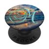 M Teal Beach Ocean Waves Sand Sunset Monogram Initial Letter PopSockets Swappable PopGrip