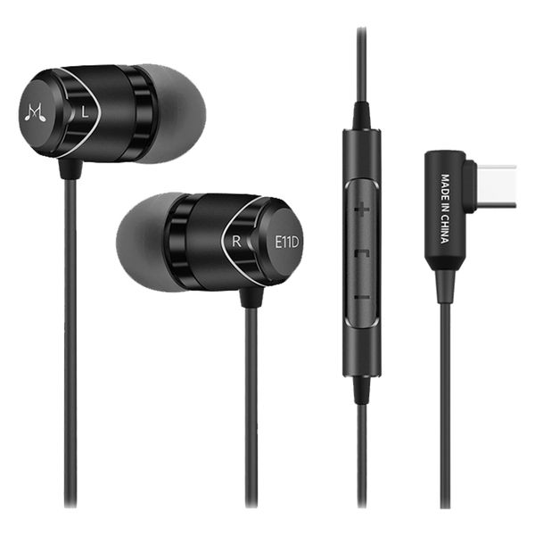 SoundMAGIC E11D Type-C In Ear Headphone with in line Controller HiFi Sound Solid Metal Construction, Black
