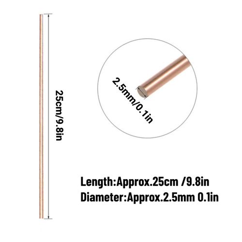 20Pcs Welding Rods Round Phosphor Copper Welder Rod Durable Welding Supplies for Air Refrigerators and Conditioners Copper Tubes Welding
