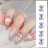Nail Parts Ribbon Butterfly Bear Flower Gold Bullion 3D 3D Aurora Nail Parts Rhinestone Nail Pearl Cute Nail Art Parts Jewelry Parts Handmade Deco Parts