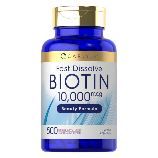 Carlisle Biotin 10000mcg Tablets Natural Berry Flavor