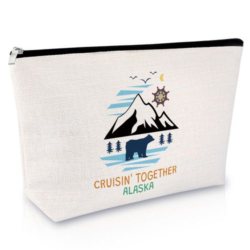 Cruise Gifts for Women Girls Makeup Bag Alaska Cruise Trip Gift for Friends Besties Cosmetic Bag Summer Vacation Girls Weekend Present for Cruise Lovers Graduation Birthday Present Zipper Travel Pouch