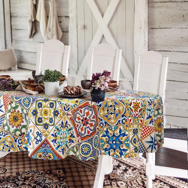 Yighty Oval Boho Tablecloth 60x84 inches