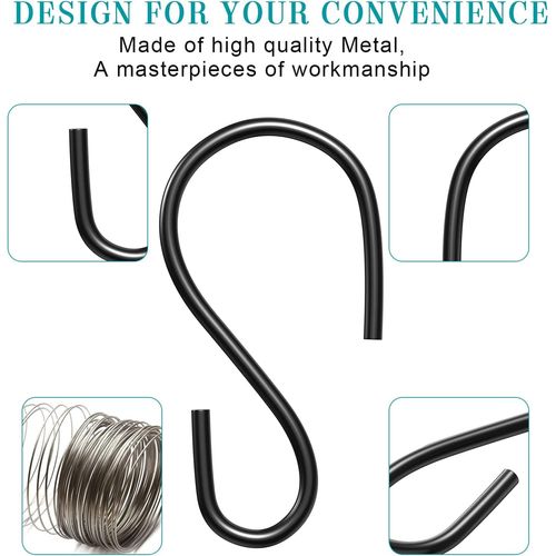 LNYMZD 60Pcs Black S Hooks for Hanging 1 Inch Metal Hanging Hooks Mini S Hooks S Shaped Iron Wire Hook Hanger for Hanging Jewelry Small Kitchenware Potted Plants，Home Storage