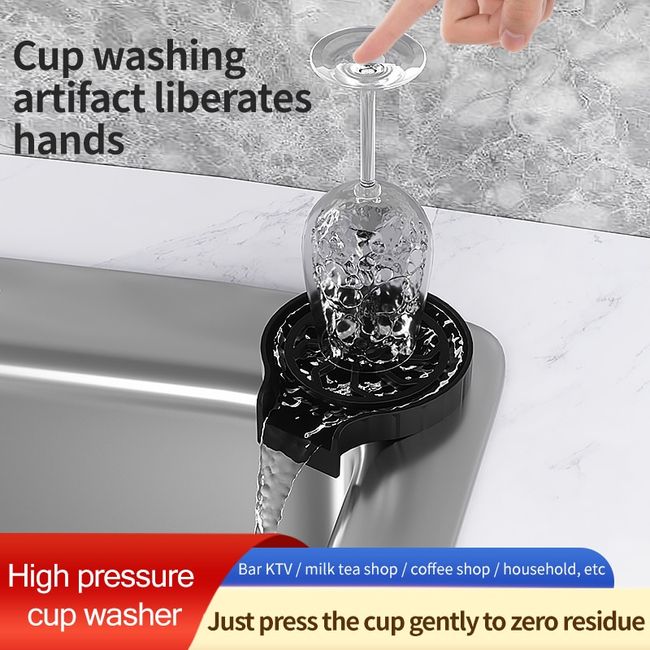 Automatic High Pressure Cup Washer Faucet Glass Rinser Glass Cup Washer Bar  Beer Milk Tea Cup Cleaner Kitchen Sink Accessories