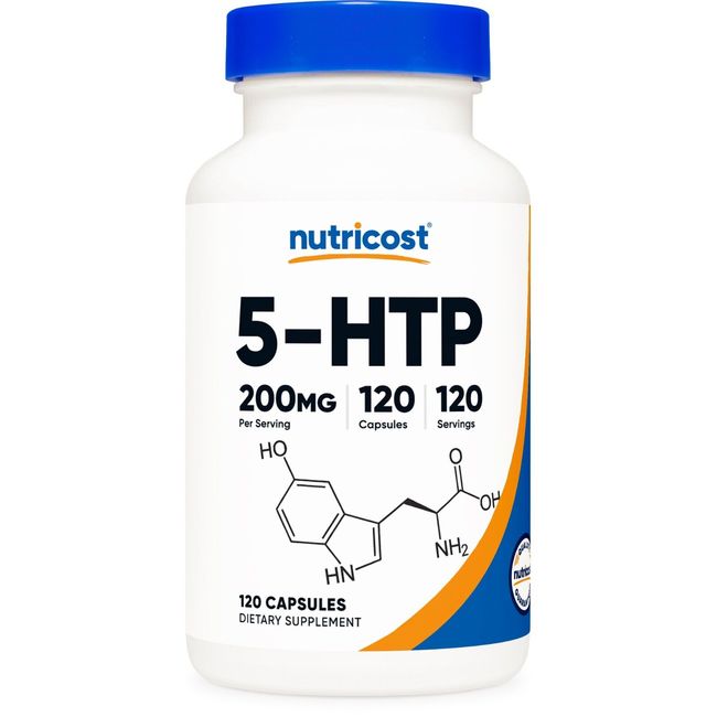 Nutricost 5-HTP 200mg, 120 Capsules (5-Hydroxytryptophan) - Gluten Free, Non-GMO