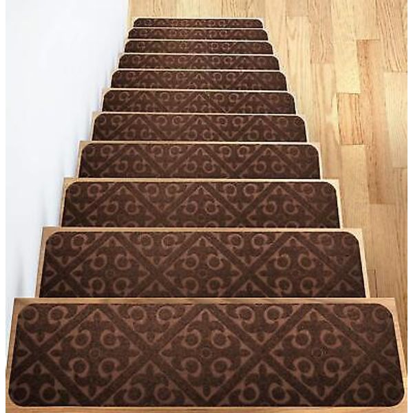 Carpet Stair Treads Set of 13 Non Slip Skid Rubber Runner Mats Rug Tread Indo...