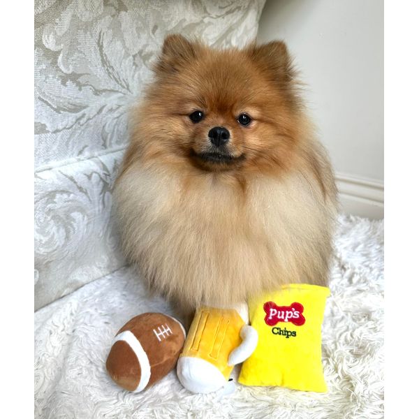 TONBO Cute Sports Plush Dog Toys (Football Combo)