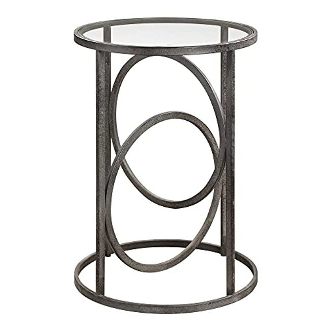 Uttermost Lucien 17 1/2" W Textured Aged Black Accent Table