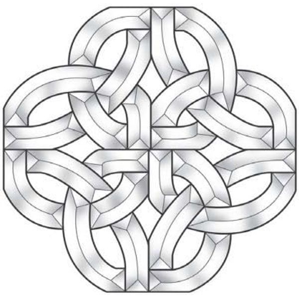 12" x 12" Exquisite Clear Glass Celtic Knot Bevel Cluster EC824