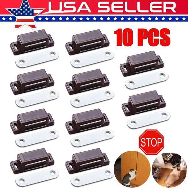 10 Pack Magnetic Door Catches Kitchen Cupboard Wardrobe Cabinet Latch Catch NEW