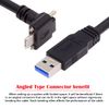 CY 90 Degree Up Down Angled Type Screw Locking USB-C to USB 3.0 Data 5Gbps Cable Type-C for VR Camera Laptop (30cm)