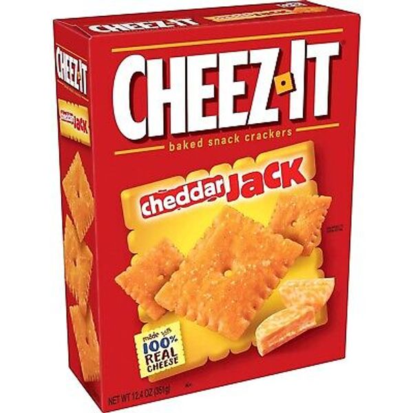 Cheez-It Cheese Crackers, Lunch Snacks, Cheddar Jack, 12.4oz Box (1 Box)