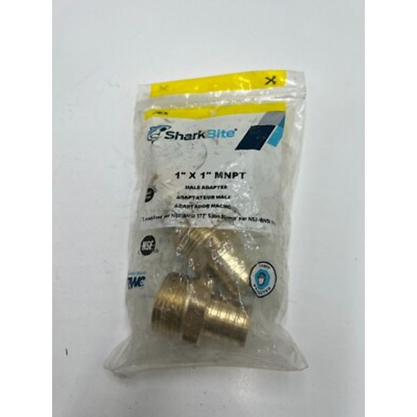 (Pack of 3) SharkBite UC140LFA3 Pipe Fitting Adapter Lead-Free Brass
